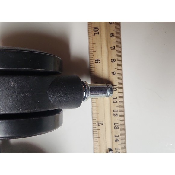 Large office Caster Wheel Swivel Stem black 3" replacement polymer set of 5 - Picture 3 of 4